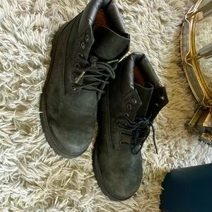 Timberland Boys Black Nubuck Boots